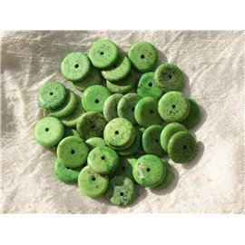 20pc - Synthetic Turquoise Beads Rondelles 12 x 2-3mm Green 4558550016195