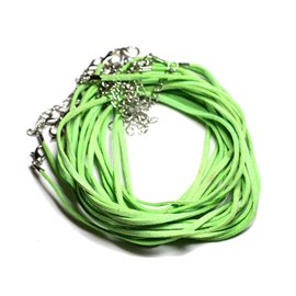 5pc - Necklaces 45cm Suede Apple Green 2x1mm - 4558550016232 