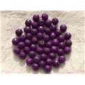 10pc - Perles Turquoise synthèse Boules Facettées 8mm Violet  4558550016249