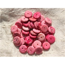 20pc - Perline sintetiche turchesi Rondelle 12 x 2-3 mm Rosa 4558550016270