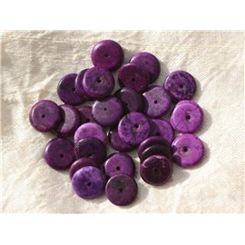 20pc - Synthetic Turquoise Beads Rondelles 12 x 2-3mm Purple 4558550016287