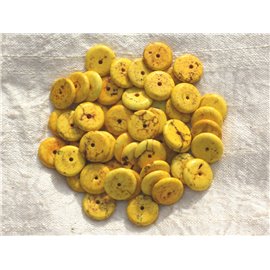 20pc - Synthetic Turquoise Beads Rondelles 12 x 2-3mm Yellow 4558550016348
