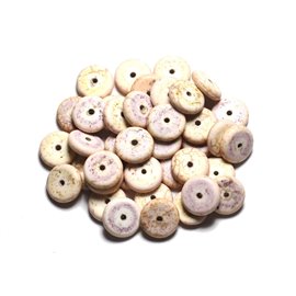 20pc - Perline sintetiche turchesi Rondelle 12 x 2-3 mm Bianco 4558550016355 