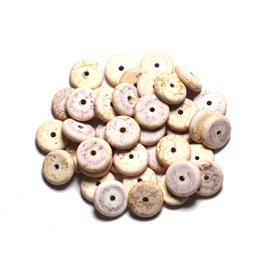 20st - Synthetische Turkoois Kralen Rondelles 12 x 2-3mm Wit 4558550016355 
