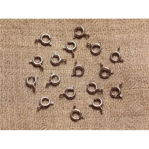 10pc - Fermoirs Bouée Métal Argenté Rhodium 6mm   4558550016515