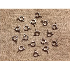 10pc - Cierres de boya de metal plateado rodio 6 mm 4558550016515