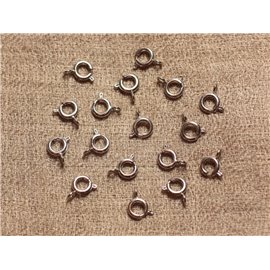 10pc - Rhodium Silver Plated Metal Buoy Clasps 6mm 4558550016515