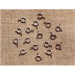 10pc - Fermoirs Bouée Métal Argenté Rhodium 6mm   4558550016515