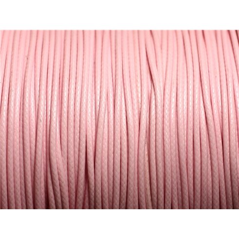 5 Mètres - Cordon de Coton Ciré 1mm Rose clair -  4558550016546 