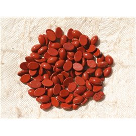 4pz - Pietra cabochon - Diaspro rosso ovale 6x4mm - 4558550016553 