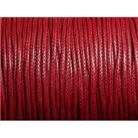 5 Meter - Gewachste Baumwollschnur 2mm Rot - Bordeaux 4558550101761 