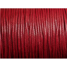 5 meters - Waxed Cotton Cord 2mm Red - Bordeaux 4558550101761 