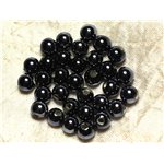 10pc - Perles Porcelaine Céramique Boules 8mm Noir   4558550016669