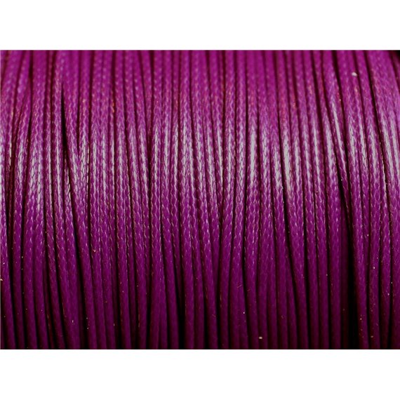 5 Mètres - Cordon de Coton Ciré 1mm Violet Magenta -  4558550016737 