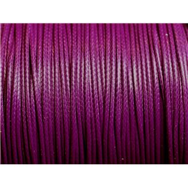 5 Meters - Waxed Cotton Cord 1mm Purple Magenta - 4558550016737 