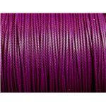 5 Mètres - Fil Corde Cordon Coton Ciré 1mm Violet Magenta - 4558550016737