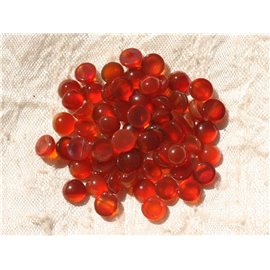 2pc- Stone Cabochon - Round Carnelian 6mm - 4558550017079 