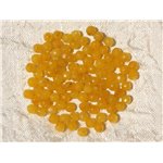 20pc - Perles de Pierre - Jade Jaune Boules Facettées 4mm   4558550017154