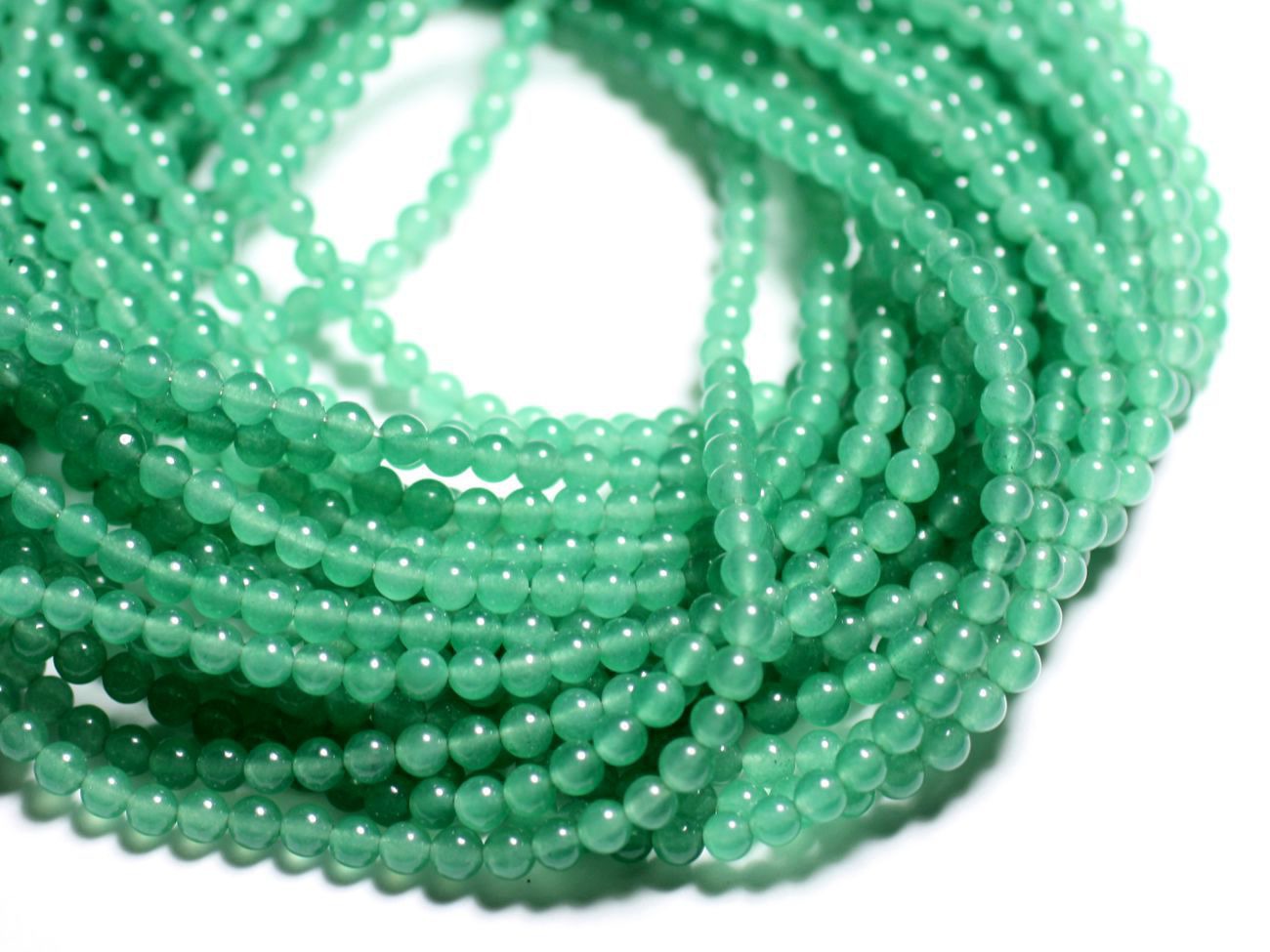 40pc - Perles de Pierre - Jade Boules 4mm Vert clair   4558550017192 