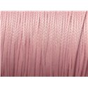 10 metres - Fil Corde Cordon Coton Ciré 0.8mm Rose clair poudre pastel - 4558550017253