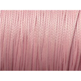 10 metres - Fil Corde Cordon Coton Ciré 0.8mm Rose clair poudre pastel - 4558550017253
