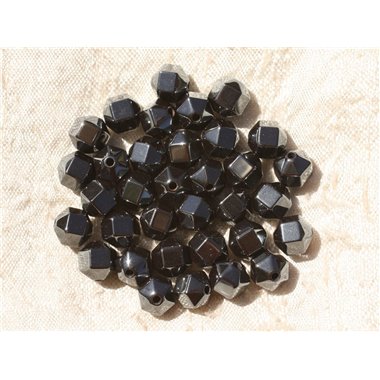 20pc - Perles de Pierre - Hématite Boules Cubes Facettées 8mm - 4558550017451