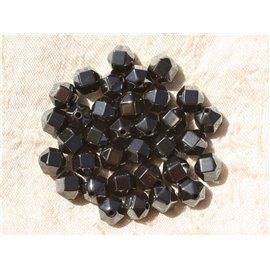 20pc - Stone Beads - Hematite Faceted Cubic Balls 8mm 4558550017451