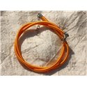 1pc - Collier Tour de cou 46cm Tissu Satin Soie Rond 3mm Jaune Orange Safran - 4558550017574