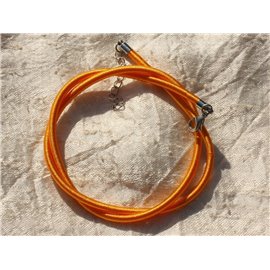 1pc - Collana girocollo 3 mm in seta giallo arancio zafferano 4558550017574 