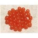 10pc - Perles de Pierre - Jade Boules 8mm Orange Capucine  4558550003461 