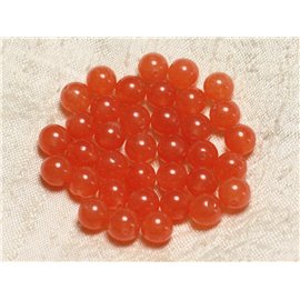 10pc - Stone Beads - Jade Balls 8mm Orange Capucine 4558550003461 