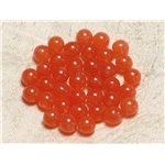 10pc - Perles de Pierre - Jade Boules 8mm Orange Capucine  4558550003461 