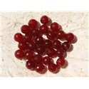 10pc - Perles de Pierre - Jade Boules Facettées 8mm Rouge Bordeaux - 4558550017673 