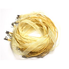 10pc - Organza and Cotton Necklaces 47cm Yellow 4558550017680 