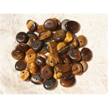 10pc - Perles de Pierre - Oeil de Tigre Chips Palets 8-14mm   4558550017734