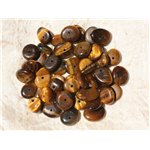 10pc - Perles de Pierre - Oeil de Tigre Chips Palets 8-14mm   4558550017734