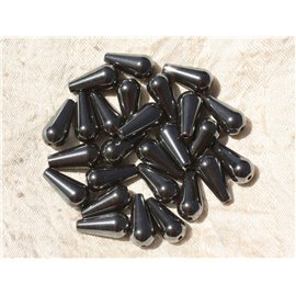 5pc - Stone Beads - Hematite Drops 16x8mm 4558550017802