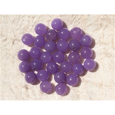 10pc - Perles de Pierre - Jade Violet Boules 8mm   4558550017840