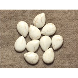 4pc - Stone Beads - Magnesite flat drops 18x13mm 4558550012340 