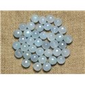 10pc - Perles de Pierre - Jade Boules Facettée 8mm Bleu clair  4558550019073 