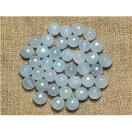 10pc - Perles Pierre - Jade Boules Facettées 8mm Bleu ciel clair pastel - 4558550019073