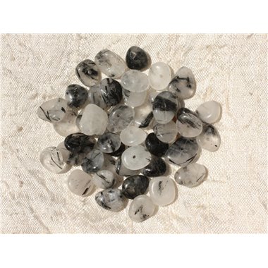 10pc - Perles de Pierre - Quartz Tourmaline Chips Palets 8-12mm   4558550017956