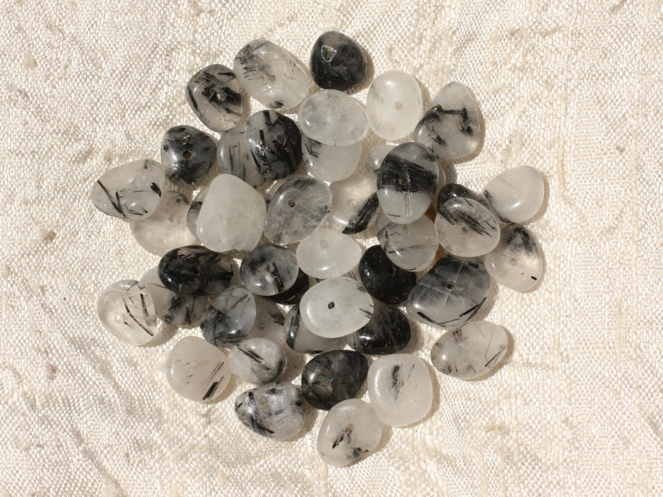 10pc - Perles de Pierre - Quartz Tourmaline Chips Palets 8-12mm   4558550017956