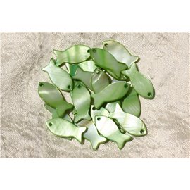 5pc - Groene Moeder van Pearl Hangers Bedels 23mm 4558550017987