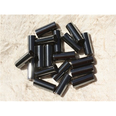 10pc - Perles de Pierre - Hématite Colonnes Tubes 16x6mm   4558550017994 