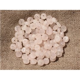 20pc - Cuentas de piedra - Arandelas Heishi de cuarzo rosa 5x2mm 4558550018038 