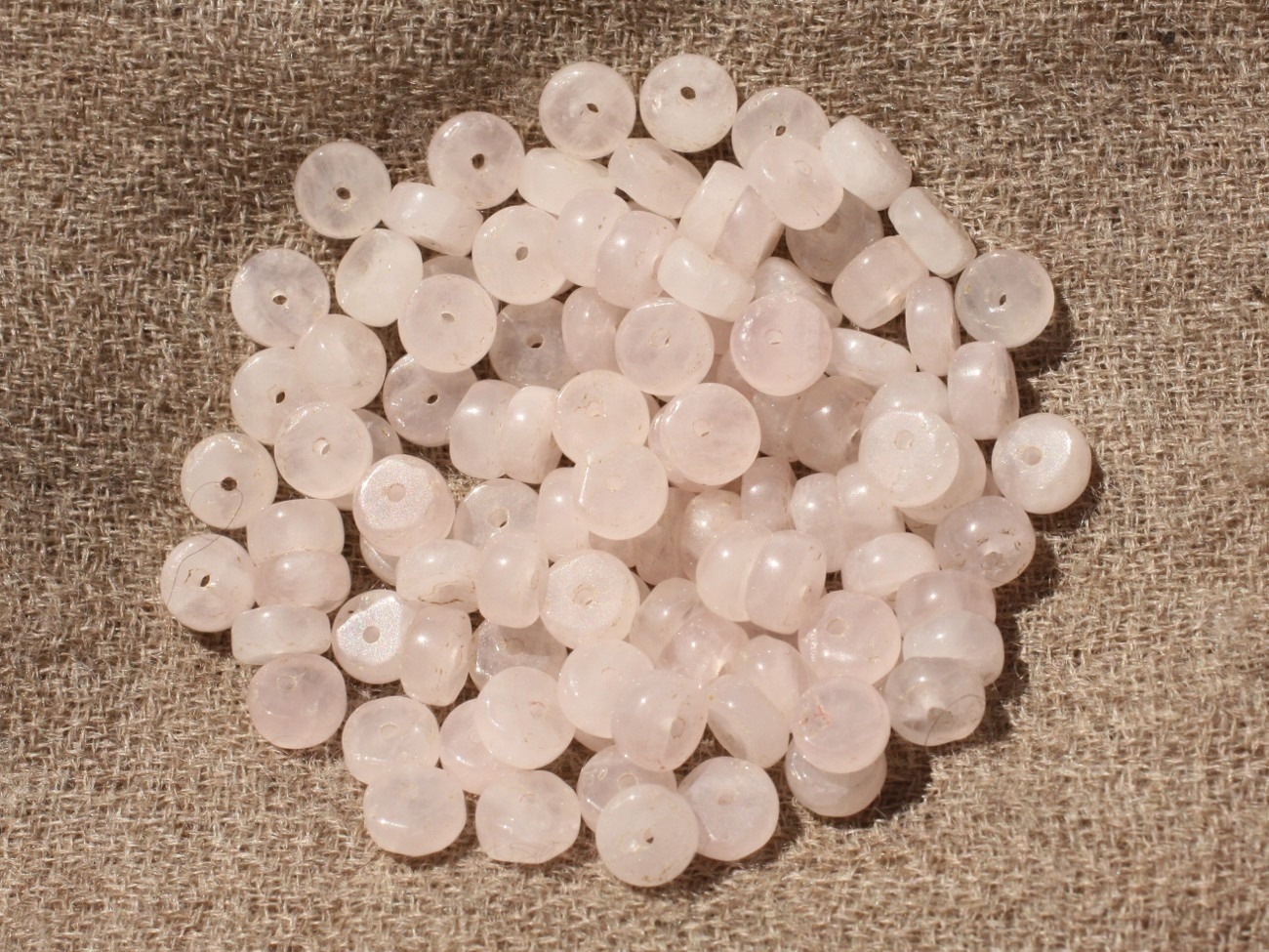 20pc - Perles de Pierre - Quartz Rose Rondelles Heishi 5x2mm   4558550018038 
