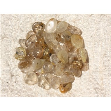 10pc - Perles de Pierre - Quartz Rutile Doré Chips Palets   4558550018052