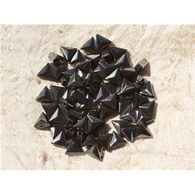 20pc - Perles de Pierre - Hématite magnétique Triangles 6mm - 4558550018175
