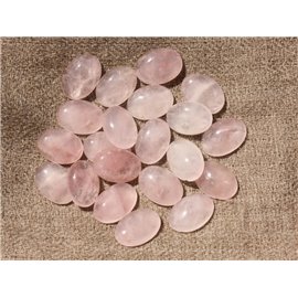 2pc - Cabochon in pietra - Ovale in quarzo rosa 14x10mm - 4558550018236